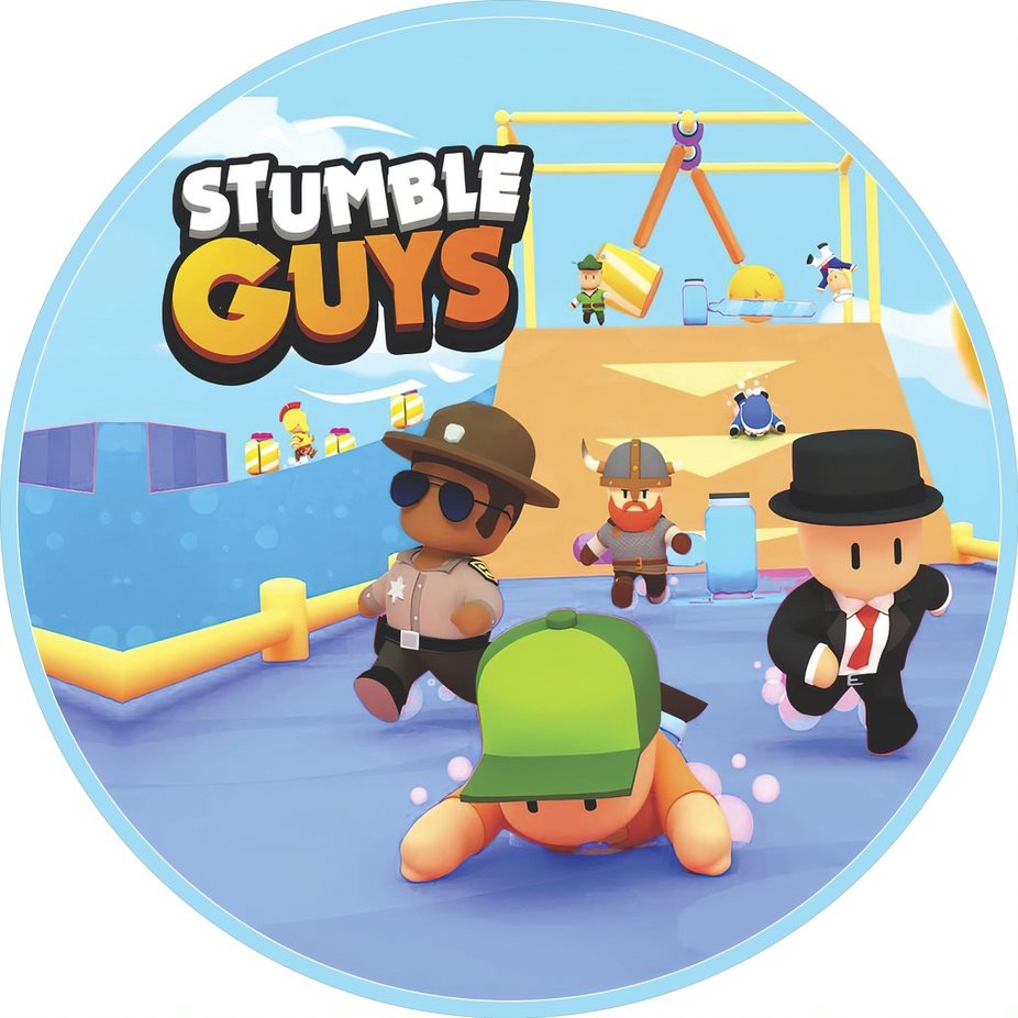 Painel Tecido Redondo Stumble Guys