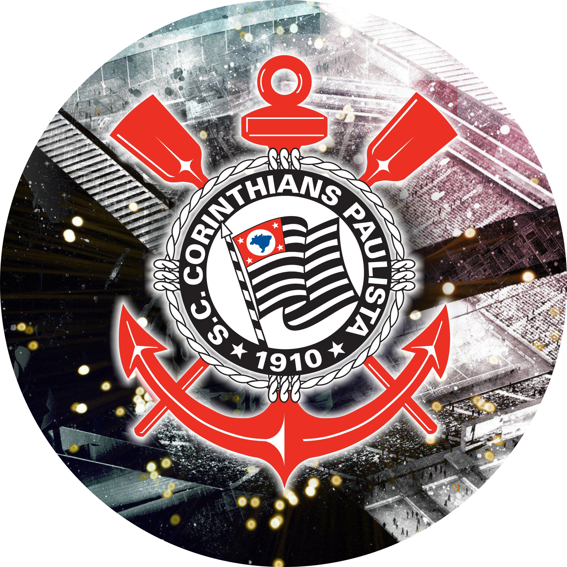 Painel Tecido Redondo Corinthians